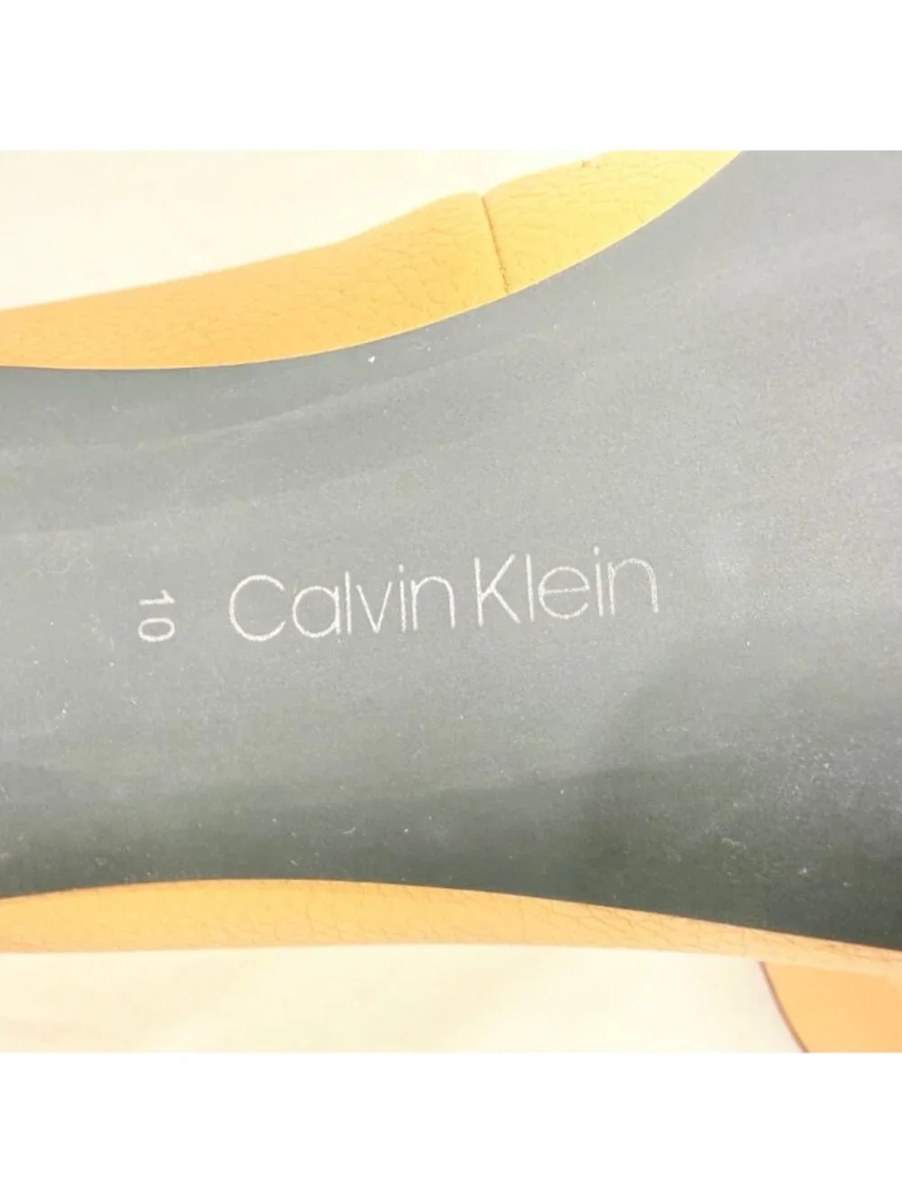Calvin Klein Emerin Taupe Pointed-Toe Flats With Mirror Heels Size 10